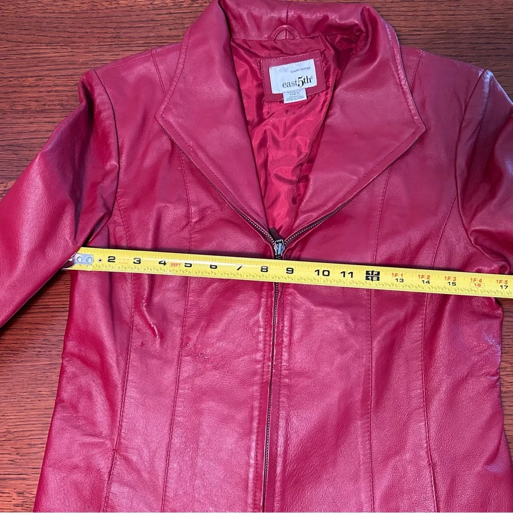 East 5th Deep Red Leather Jacket - Picture 7 of 8